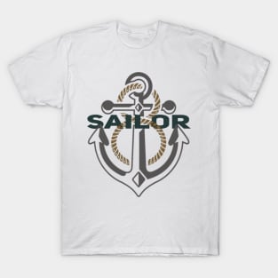 Sailor with Anchor for yachtsman or navy T-Shirt